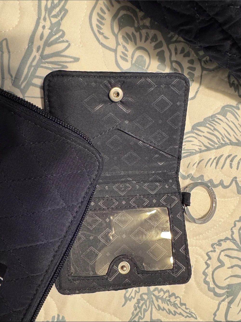 Vera Bradley Quilted Navy Purse with Wallet & ID Case